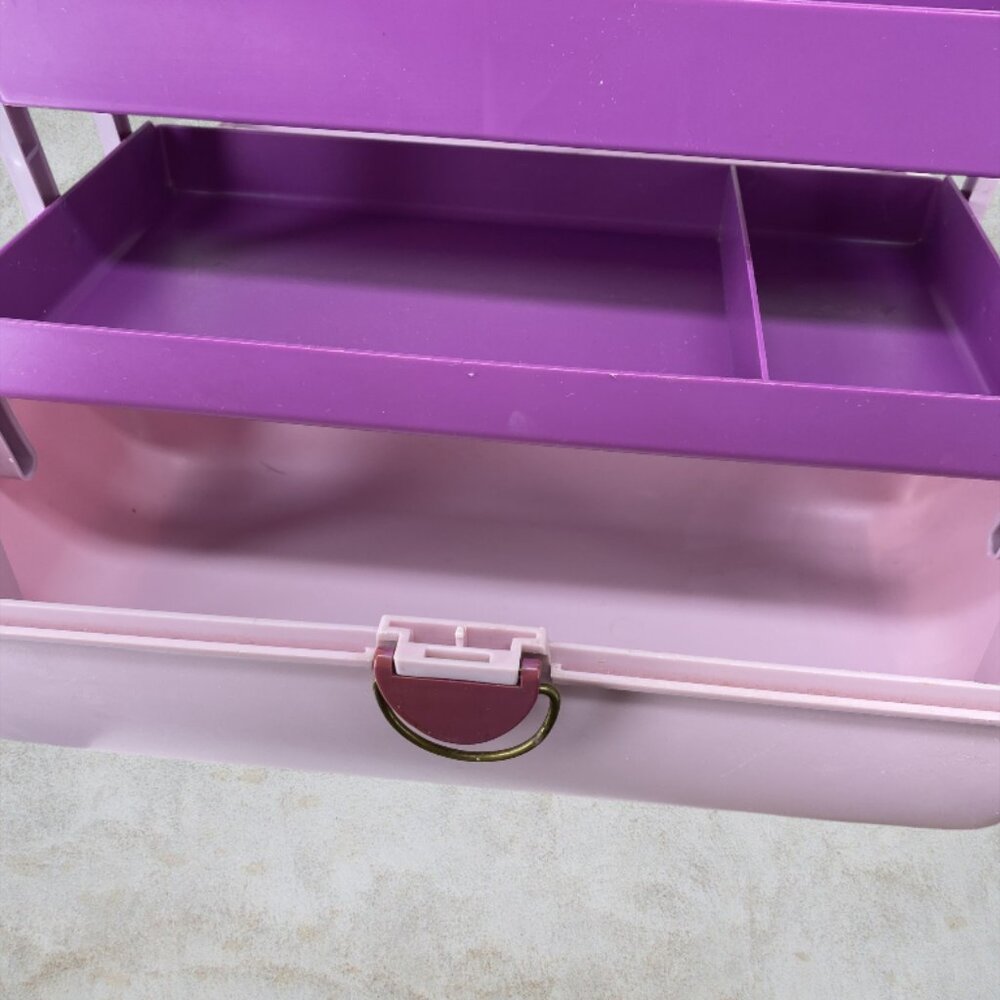 VINTAGE CABOODLE CASE -- 1980's Make Up Case, Purple/Pink, Original Owner - Picture 14 of 16